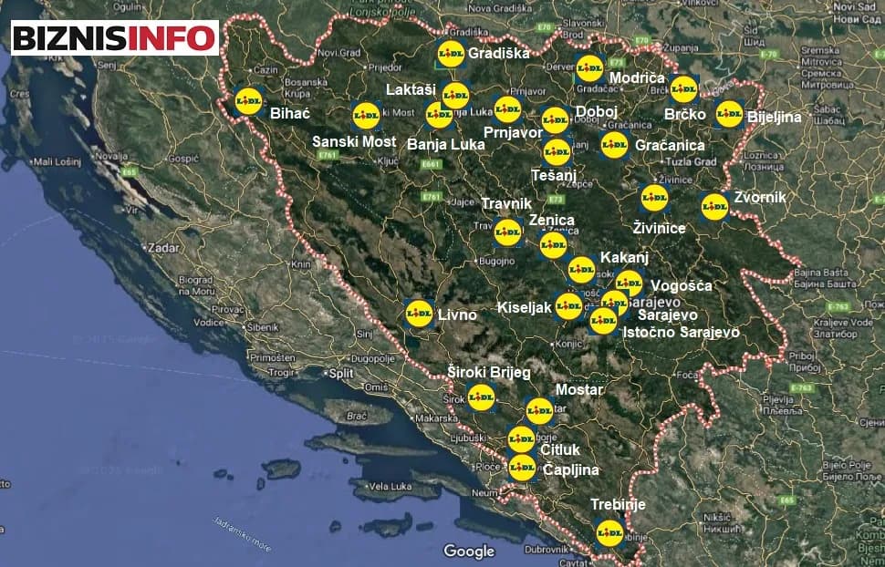 Ilustracija članka: Lidl u BiH: Objavljena karta gradova u kojima se otvaraju trgovine, poznati i rokovi