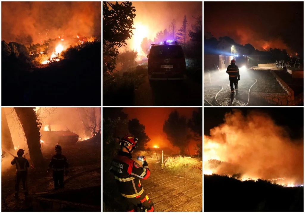 Konačno stigli kanaderi u Tučepe! Vatra je prodrla u Park prirode Biokovo i zahvatila obližnji ranč, čuju se detonacije